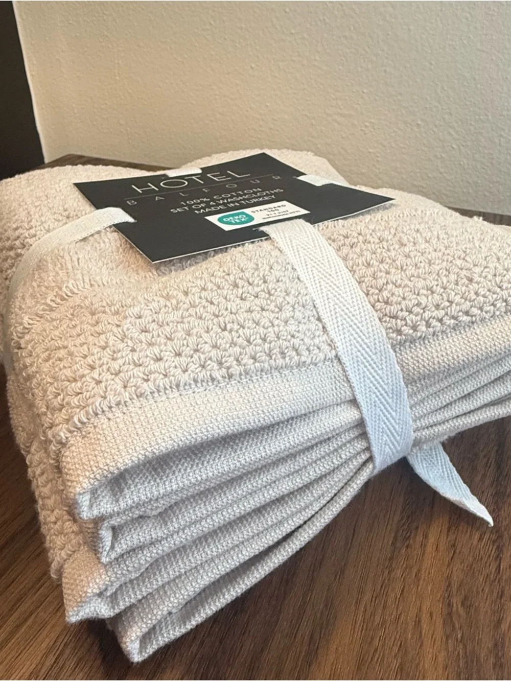 Hotel Balfour 100% Turkish Cotton Washcloths - Set of 4 in Beige